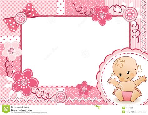 13 Baby Pink Borders Vector Images Girl Baby Shower Border Clip Art