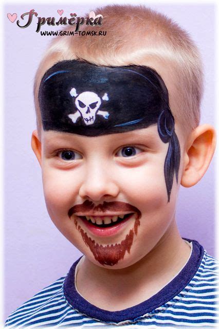 Аквагрим грим пират усы борода Face Painting Make Up Pirate