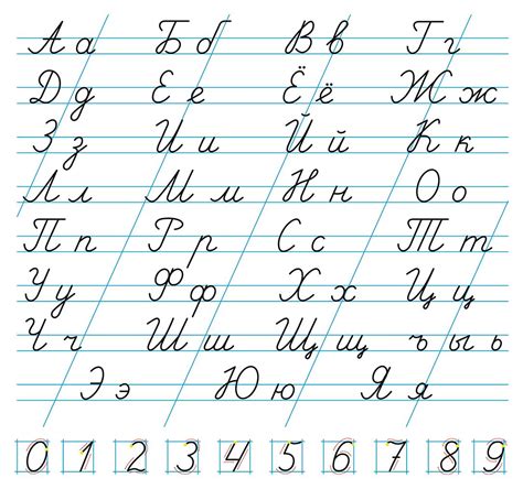Russian Cursive Alphabet Writing Handwriting Alphabet Cursive
