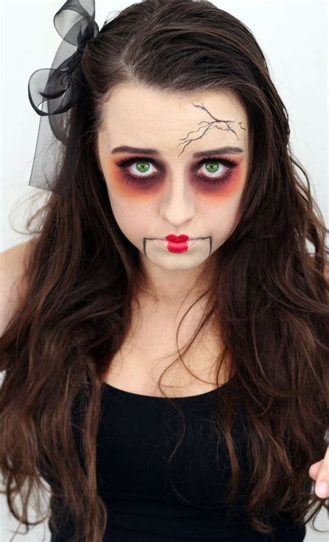 Ideas de maquillaje para lucir como una aterradora muñeca Doll makeup halloween Halloween