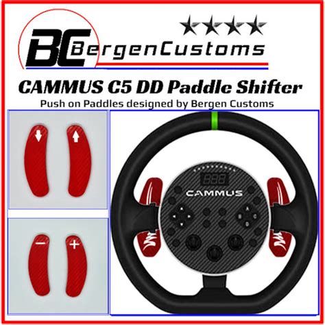 Cammus C Direct Drive Red Paddle Shifter Extenders Sim Racing Steering