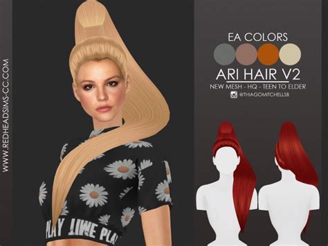 Ari Hair By Thiago Mitchell At Redheadsims Sims 4 Updates