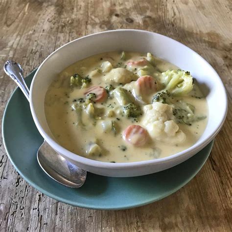 Cheesy Broccoli And Vegetable Soup Recipe Allrecipes