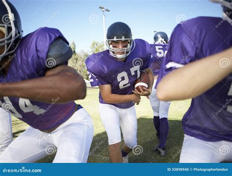 Players Playing American Football On Field Stock Photo Image Of Adult