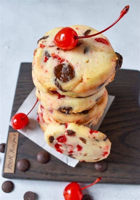 How To Make Easy Maraschino Cherry Shortbread Cookies Recipe Cherry