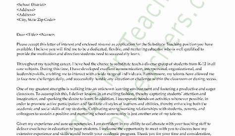 sample teacher letter of interest