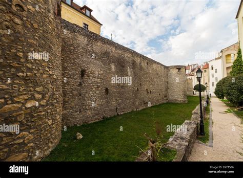 Medieval Town Wall Built On Ancient Roman Ashlar Stones Bailey