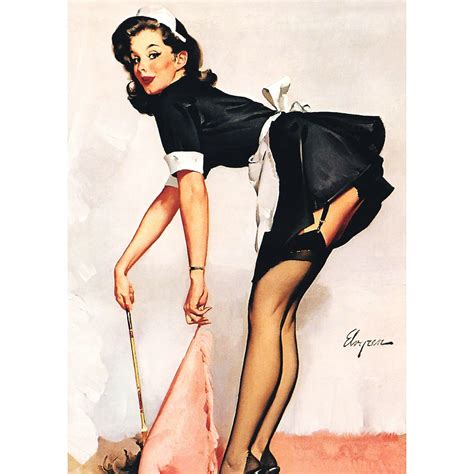 sexy refrigerator magnet french maid pinup girl repro gil elvgren etsy