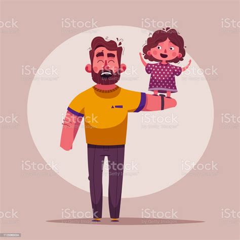 Ilustración De El Papá Y La Hija Mejor Feliz Junto Vector Ilustración