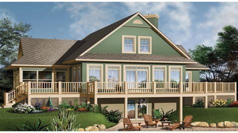If you plan to build on a sloping lot, consider a. Lake House Plans with Rear View Lake House Plans with ...