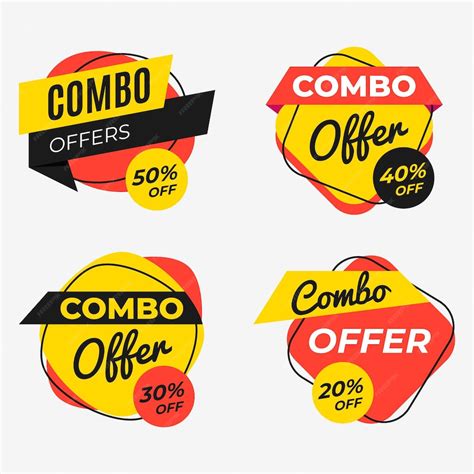 Free Vector Combo Offers Labels