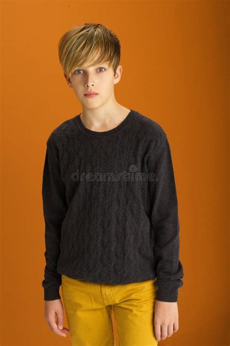 Portrait Of Attractive Blond Teenage Boy Stock Image Image Of Looking