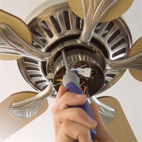 Remove the two screws on the light kit that connect the. Install a Ceiling Fan Video (With images) | Ceiling fan ...