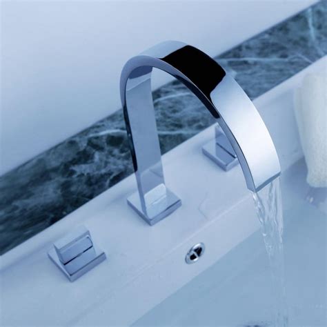 Finding the right bathroom faucet means considering all of the aspects of that faucet and the overall bathroom design to find the best fit. The gorgeous curve of this faucet is perfect for any sleek ...