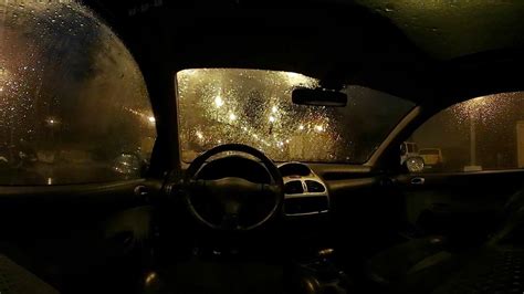 Rain On A Car At Night With Wind And Soothing Sounds For Relaxation And