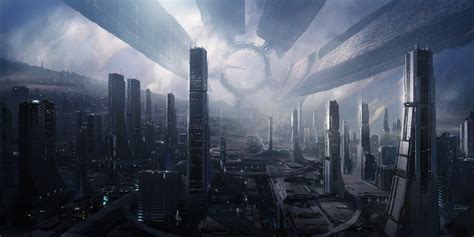 Mass Effect Citadel Cityscape Citadel Mass Effect Science Fiction