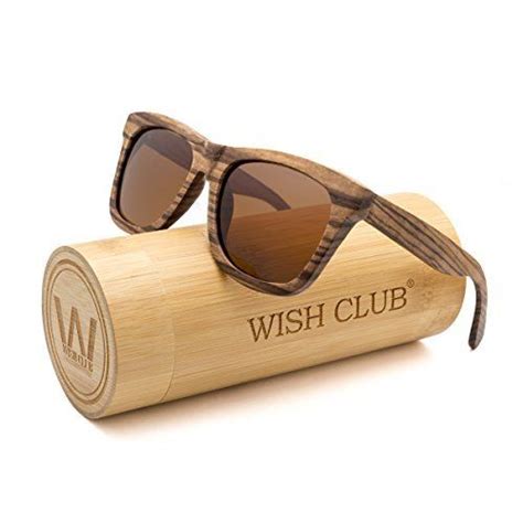 Wish Club Wood Polarized Lenses Sunglasses For Women And Men Wayfarer Eyewear Sunglasses