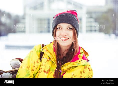 Woman Winter Jacket Stock Photo Alamy