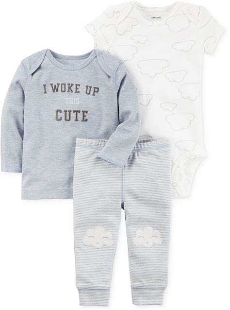 Carters 3 Pc I Woke Up This Cute T Shirt Bodysuit And Pants Set Baby