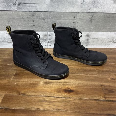 Dr Martens Shoreditch Black Canvas Boots Womens Size 9 Ebay
