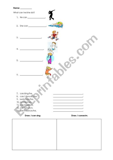 I Can Esl Worksheet By Salem88