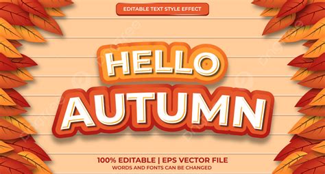 Hello Autumn Text Template Download On Pngtree