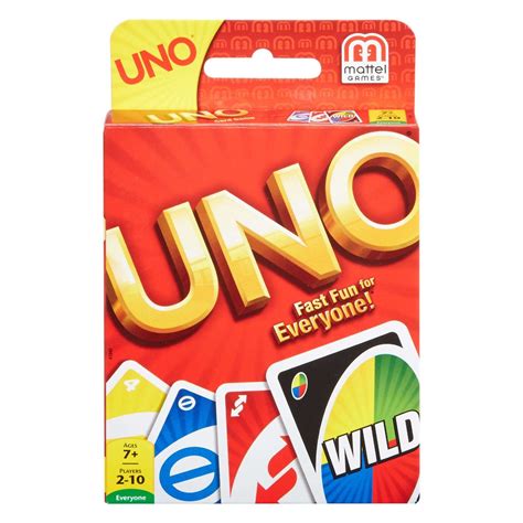 Uno Card Game Color And Number Matching For 2 10 Players Ages 7y