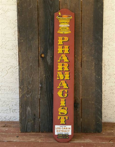 Pharmacist Wood Sign Vintage Pharmacy Sign Yorkraft Inc Etsy