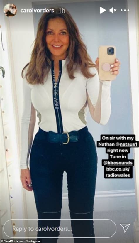 Carol Vorderman Flaunts Her Sensational Hourglass Figure In A Tight Outfit Before Her Radio Show