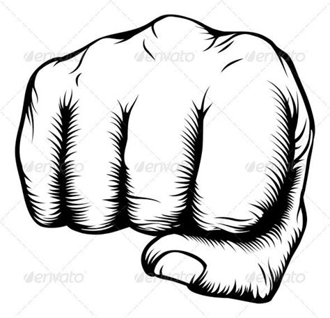 Hand In Fist Punching From Front Fist Tattoo Illustration Hand