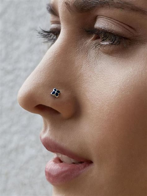 Silver Blue Nose Pin Nose Jewelry Nose Ring Stud Gold Nose Jewels