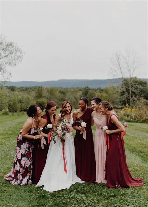 Rose Gold And Burgundy Audreys Farmhouse Wedding In