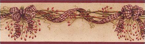 Rosehip Red Country Check Garland Wallpaper Border By