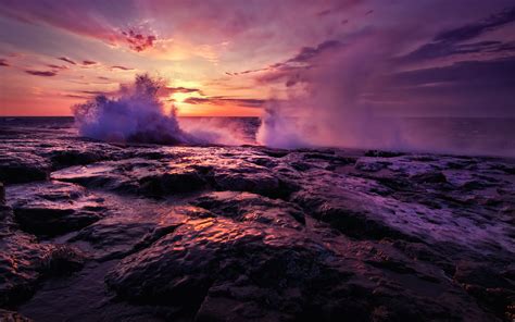 Free Download Ocean Waves Sunset Wallpapers Ocean Waves Sunset