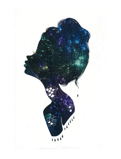 Stargazer Silhouette Open Edition Print Silhouette Painting