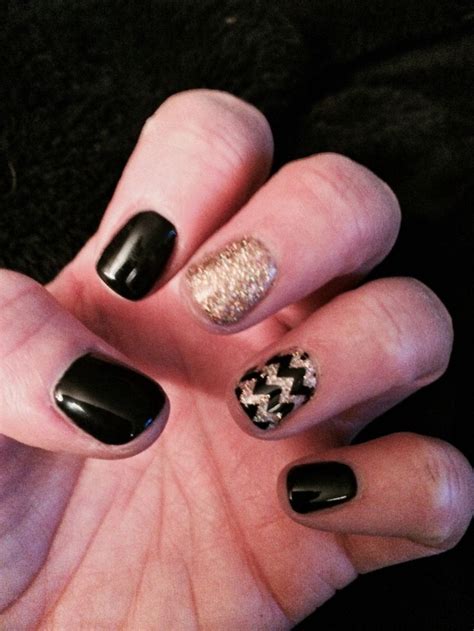 Black And Gold New Years Nails Go Iowa Hawkeyes New