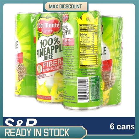 Del Monte Pineapple Juice Fiber 6 Cans Lazada Ph