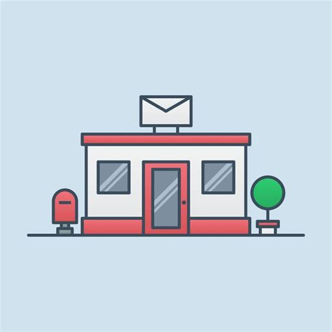Post Office Vector Icon Illustration Post Office Building 3211941