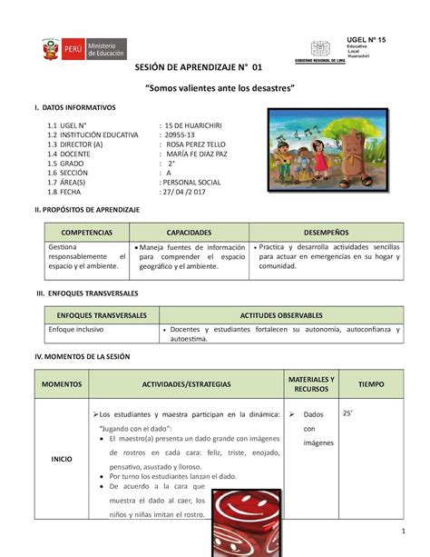 Calaméo Sesion De Aprendizaje P S