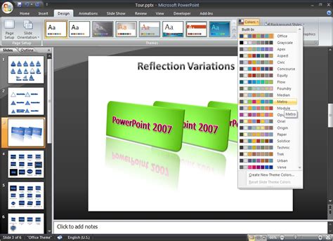 Microsoft Office Powerpoint 2007 Visual Tour Officeart Effects On