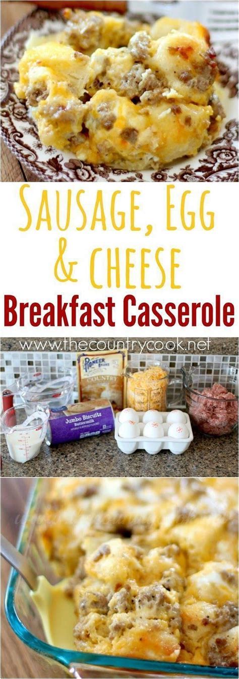 Sausage Egg And Cheese Biscuit Casserole Recipe From The Country Cook
