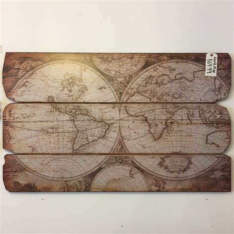 Large World Map On Wood Picture Plaque Art Print Picture On Wood