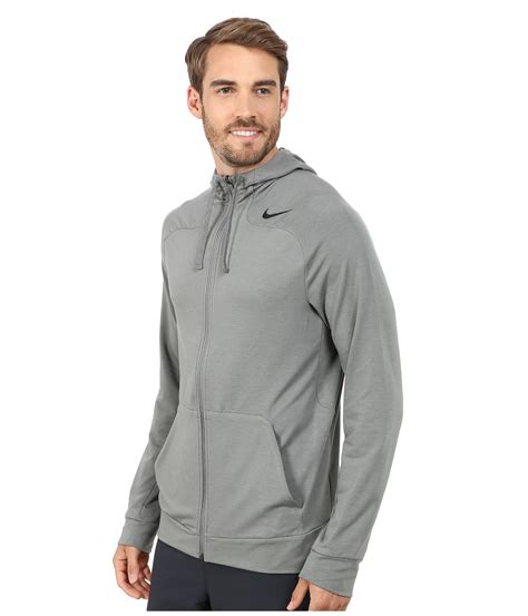 Nike Dri Fit Touch Fleece Full Zip Hoodie In Gray For Men Lyst
