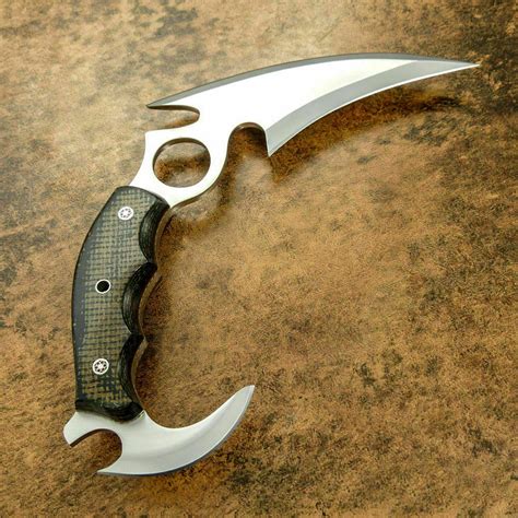 Custom Handmade D2 Steel Double Edge Karambit Knife With Micarta Handle
