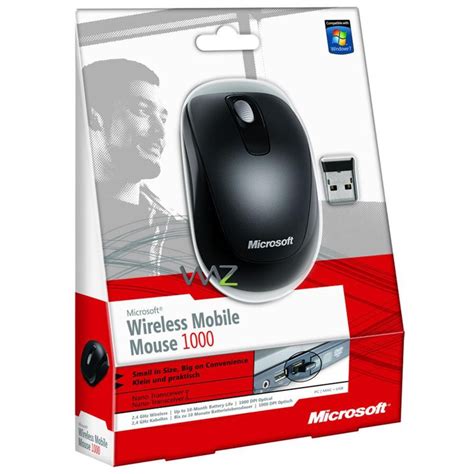 Mouse Sem Fio Microsoft Wireless Mobile 1000 Preto 2cf 00002