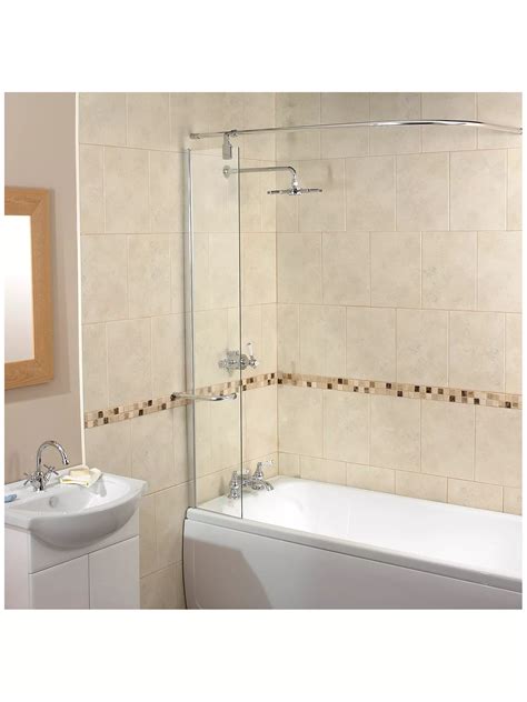 Aqualux Splash Guard Shower Screen With Rail At John Lewis And Partners