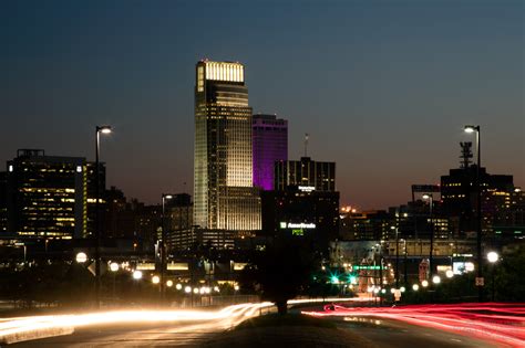 Downtown Omaha Nebraska At Night