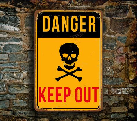 Danger Keep Out Sign - Danger Signs | Classic Metal Signs | Keep out sign, Keep out signs, Signs