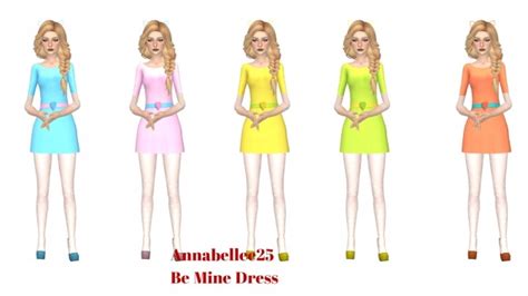 Be Mine Dress By Annabellee25 Sims 4 Female Clothes