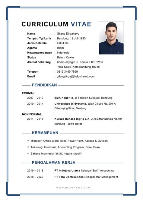 Contoh Cv Yang Baik Format Word Paul Randall